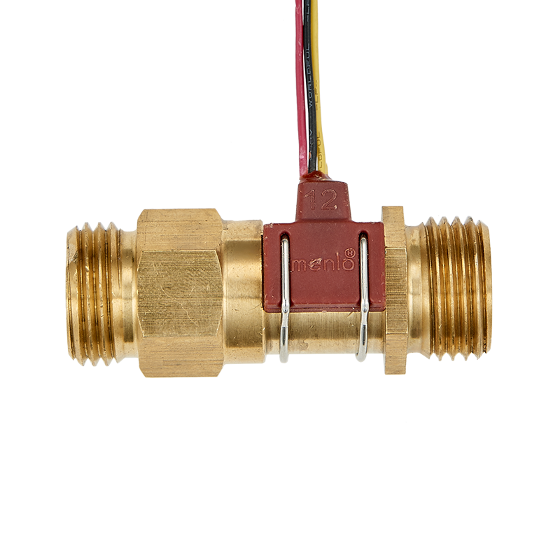 双头螺纹金属圆管带温度探头水流量传感器